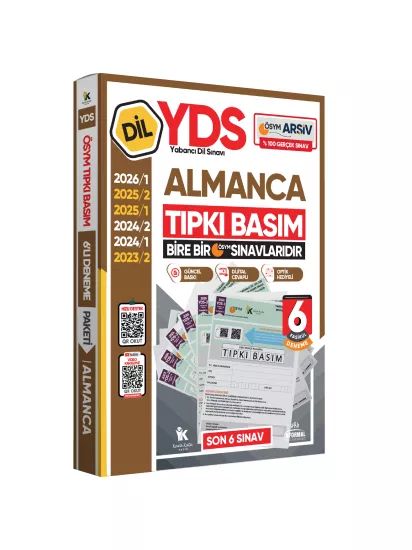 2026 YDS Almanca ÖSYM Tıpkı Basım Çıkmış Soru Deneme Paketi Dijital Çözümlü 6lı Fasikül SETİ