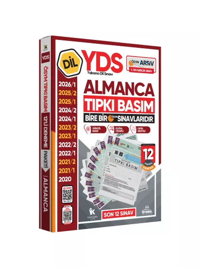 2026 YDS Almanca ÖSYM Tıpkı Basım Çıkmış Soru Deneme Paketi Dijital Çözümlü 12li Fasikül SETİ