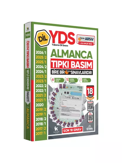 2026 YDS Almanca ÖSYM Tıpkı Basım Çıkmış Soru Deneme Paketi Dijital Çözümlü 18li Fasikül SETİ
