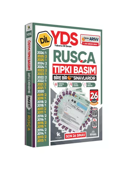 2026 YDS Rusça ÖSYM Tıpkı Basım Çıkmış Soru Deneme Paketi Dijital Çözümlü 26lı Fasikül SETİ