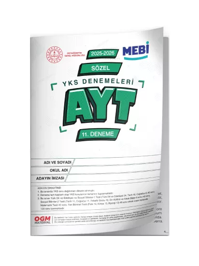 2026 YKS-AYT SÖZEL MEBİ ONLİNE Türkiye Geneli 11. Deneme Büyük Boy RENKLİ BASKI ÜCRETİ Güncel Baskı