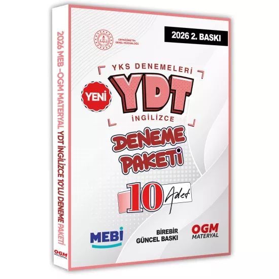 2026 ÖSYM YKS-YDT İngilizce MEBİ OGM Deneme Paketi Güncel 10lu Fasikül (Deneme Paketi) BASKI ÜCRETİ