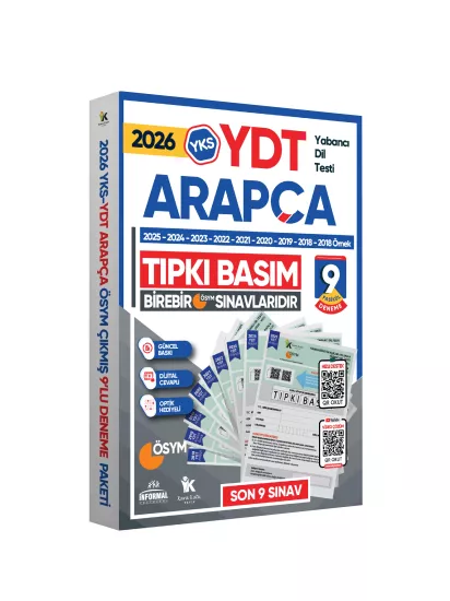2026 YKS YDT ARAPÇA ÖSYM Çıkmış Soru Tıpkı Basım Deneme Paketi 9lu Türkiye Geneli