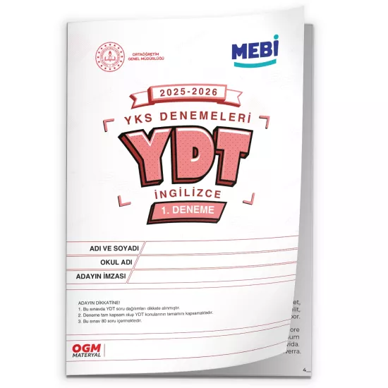 2026 ÖSYM YKS-YDT MEBİ OGM Deneme Paketi Güncel 6lı SET (Seri Deneme Paketi) BASKI ÜCRETİ