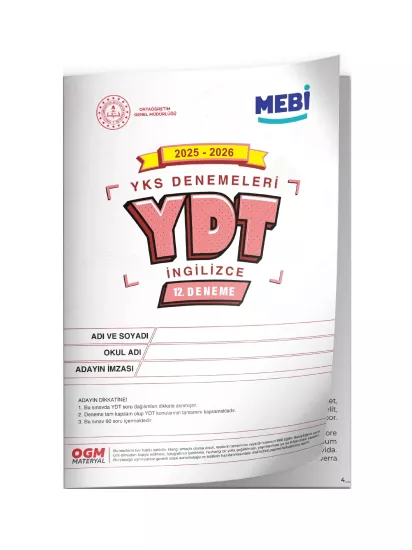 2026 YKS-YDT İNGİLİZCE MEBİ ONLİNE OGM Türkiye Geneli 12. Deneme Büyük Boy Renkli BASKI ÜCRETİ