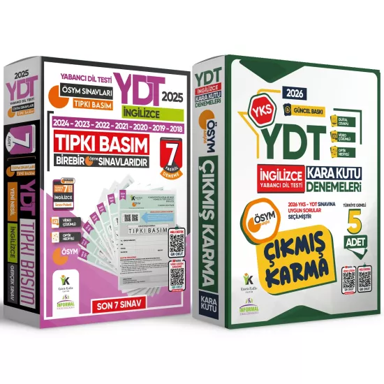 2025 YKS YDT İNGİLİZCE ÖSYM Çıkmış Soru 7li Tıpkı Basım ve 5li Çıkmış Karma Deneme Seti TG Çözümlü