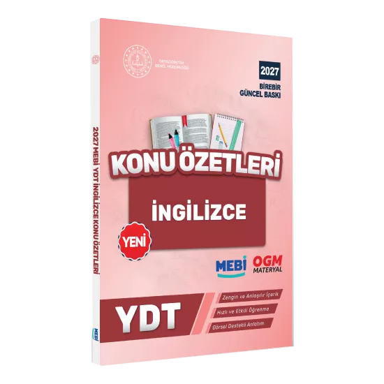 2027 YDT MEBİ-OGM İngilizce Pratik Konu Özet Kitabı RENKLİ A4 Boyut Görsel Destekli BASKI ÜCRETİ