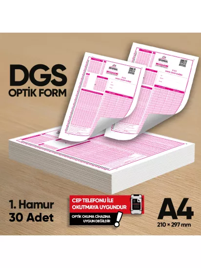 DGS Deneme Sınavları İçin 30 Adet Optik Form