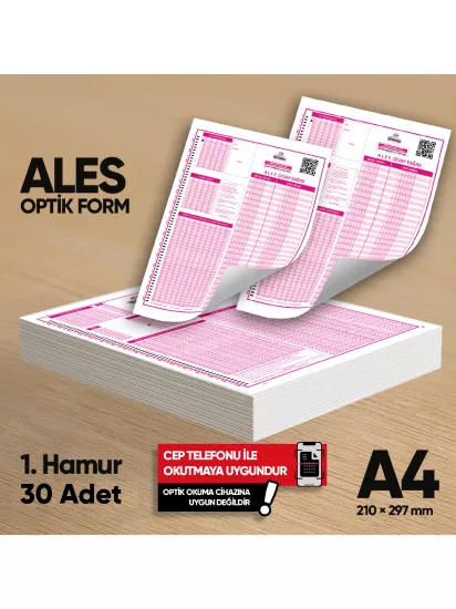 ALES Deneme Sınavları İçin 30 Adet Optik Form