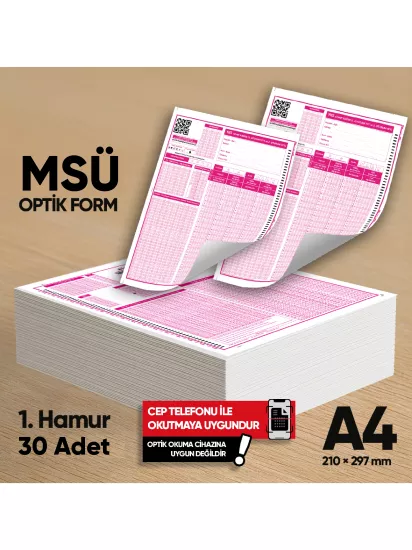 YKS-MSÜ Deneme Sınavları İçin 30 Adet Optik Form
