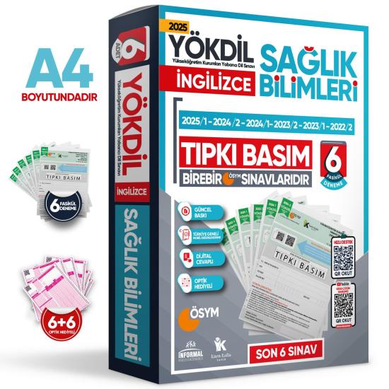 2025 YÖKDİL İngilizce SAĞLIK BİLİMLERİ ÖSYM Çıkmış Soru Tıpkı Basım Deneme Paketi 6lı Türkiye Geneli