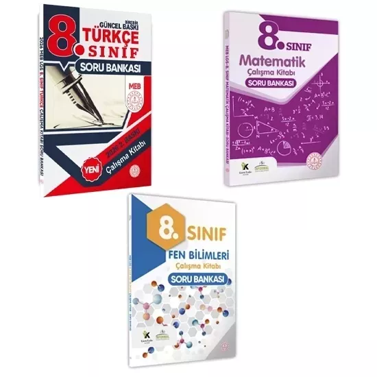 2026 8.Sınıf LGS MEB 3lü SET( Matematik-Fen-Türkçe) Soru Bankası Seti Renkli Baskı A4 BASKI ÜCRETİ