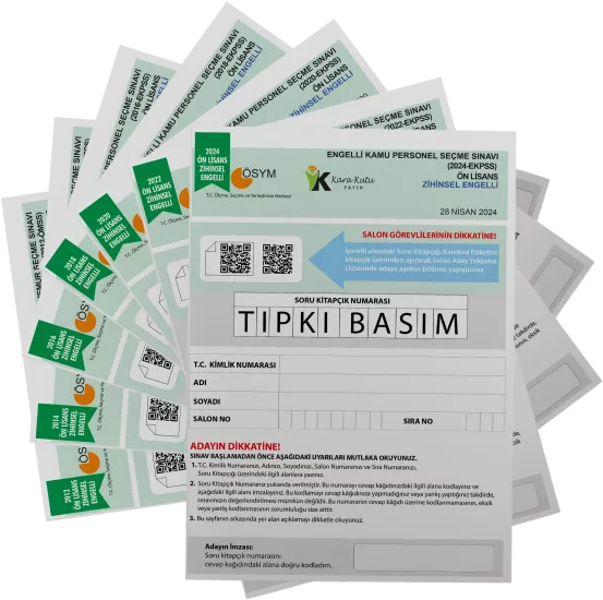 2026 EKPSS Ön Lisans Zihinsel Engelli ÖSYM Çıkmış Soru Tıpkı Basım 7li Kitapçık TG Deneme Paketi