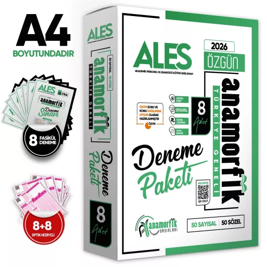 2026 ALES Anamorfik 10lu ve 8li Deneme Paketi 2li Set Özgün Yeni Nesil Türkiye Geneli Dijital Çözüm