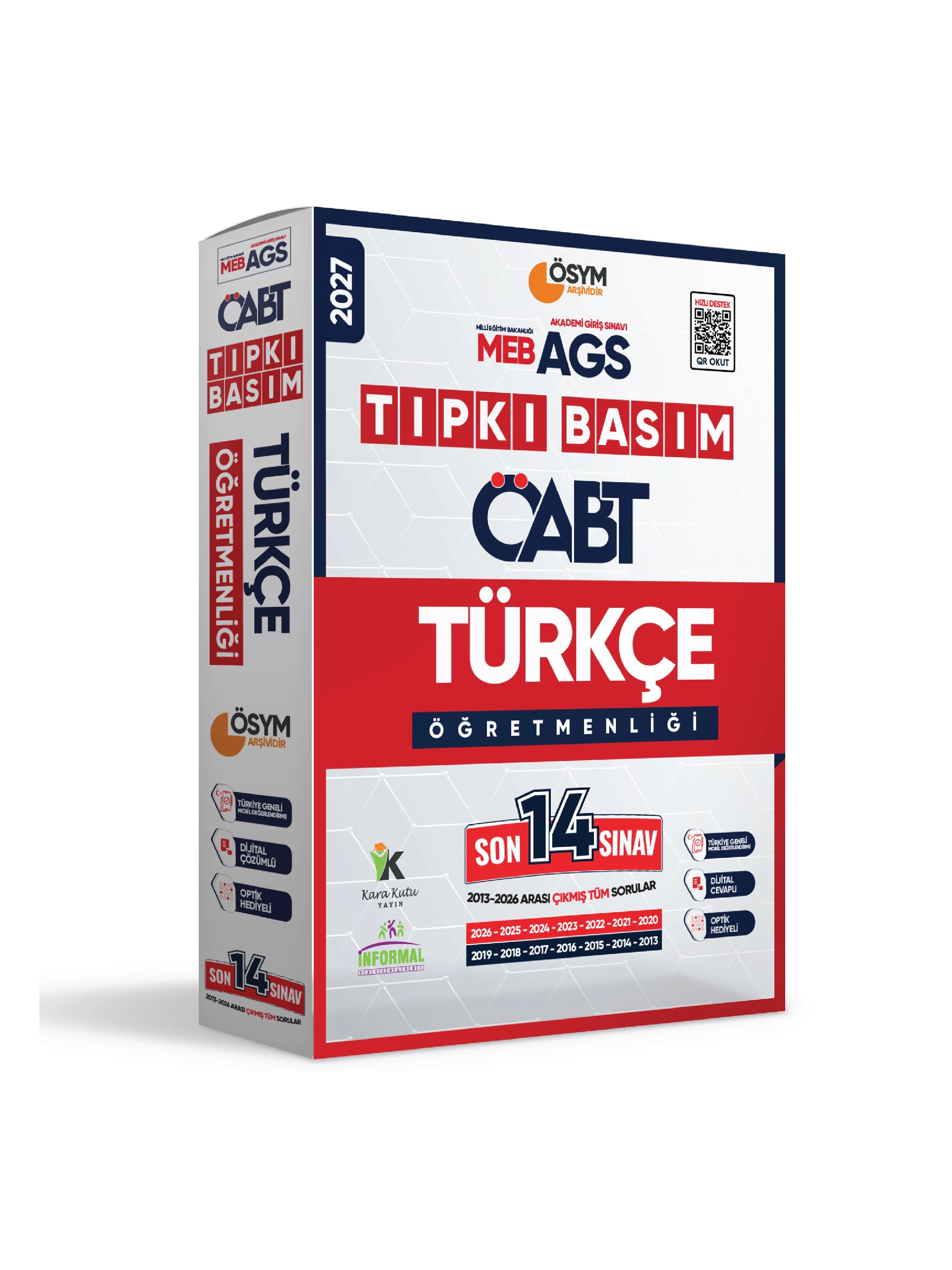 2027 MEB-AGS ÖABT Türkçe Öğretmenliği ÖSYM Tıpkı Basım 14lü Deneme Paketi Dijital Cevaplı