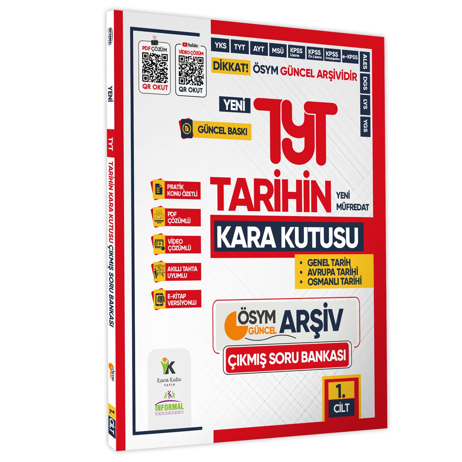 2025 YKS-TYT TARİHİN Kara Kutusu 1.Cilt ÖSYM Çıkmış Soru Havuzu Bankası K. Özetli Video/PDF Çözümlü