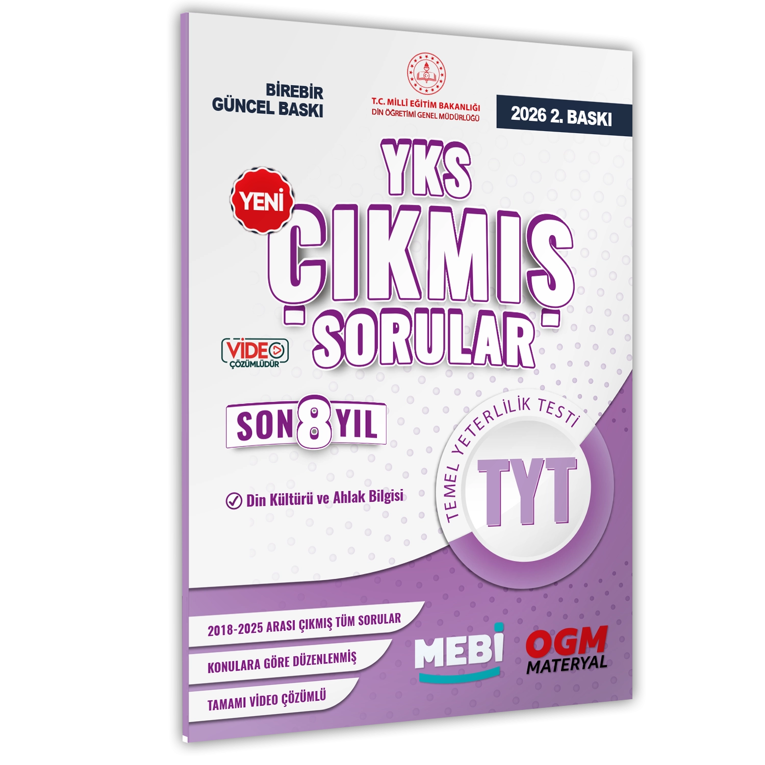 2026 YKS-TYT MEBİ DİN KÜLTÜRÜ ve AHLAK BİLGİSİ ÖSYM Çıkmış Soru Bankası SÖZEL Son 8 Yıl BASKI ÜCRETİ