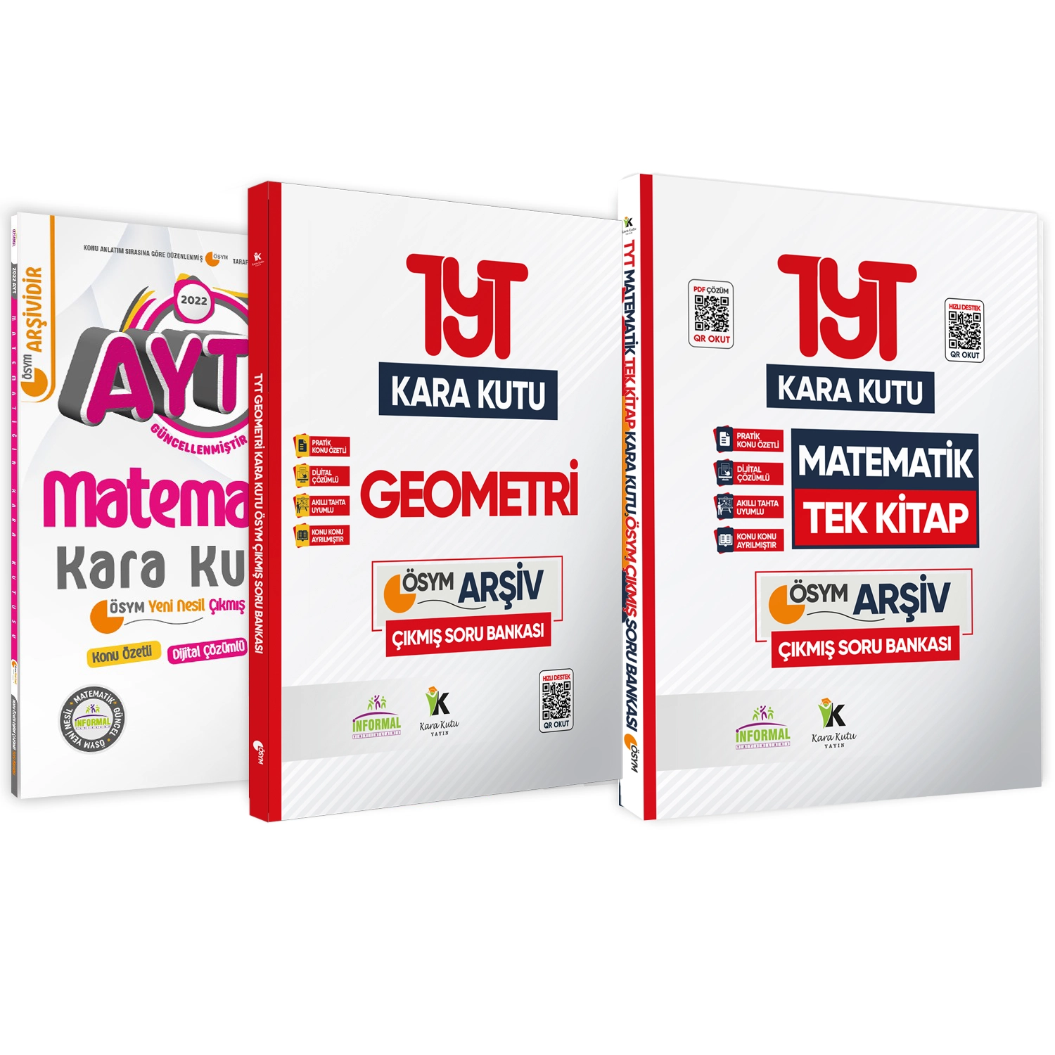 YKS TYT Matematik TEK Kitap-AYT Matematik ve Geometrinin Kara Kutusu Çözümlü Çıkmış Soru Bankası Set