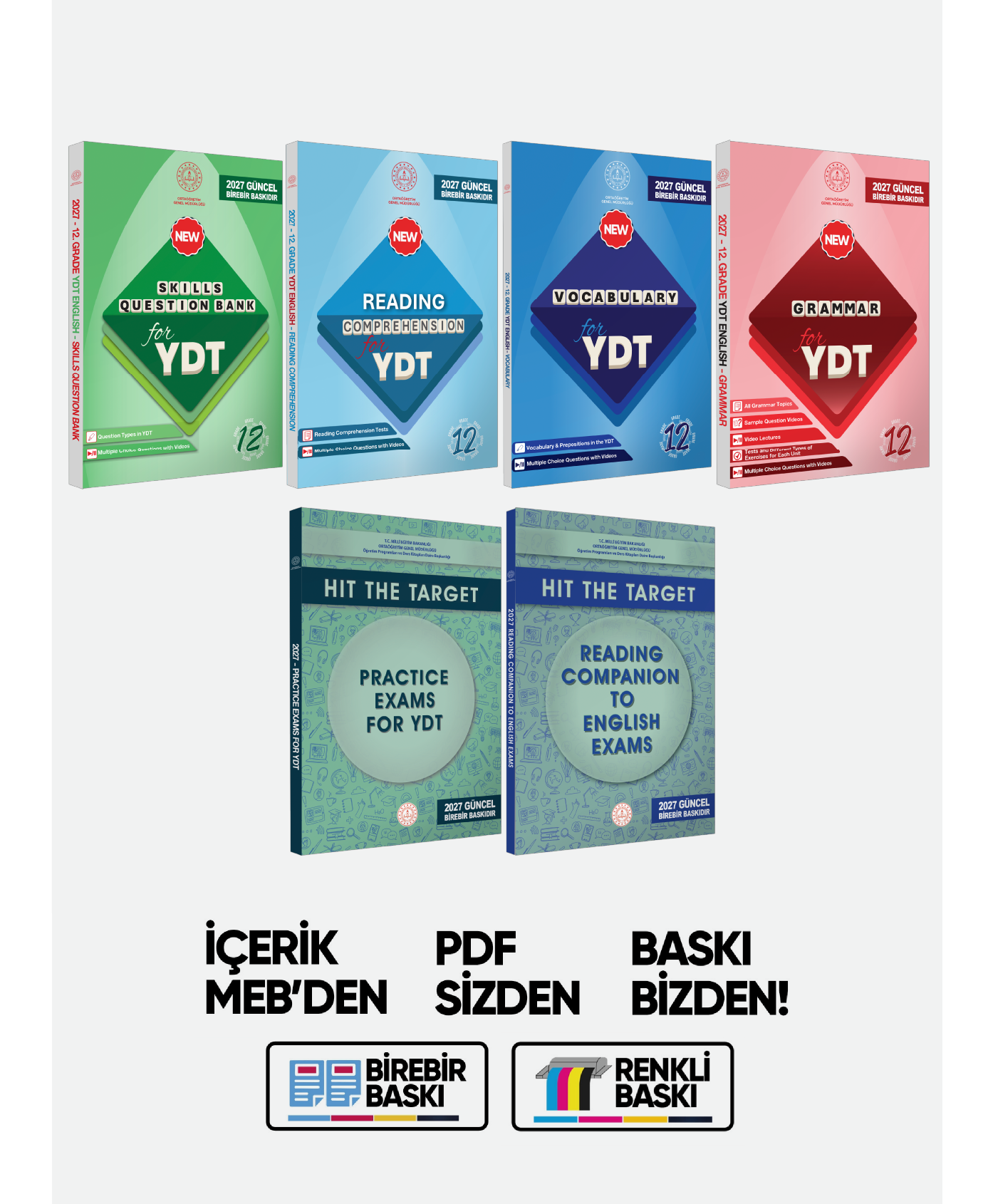 2027 YDT MEBİ İngilizce 12.Sınıf 6lı Konu Anlatımı ve Soru Bankası Seti Çözümlü BASKI ÜCRETİ